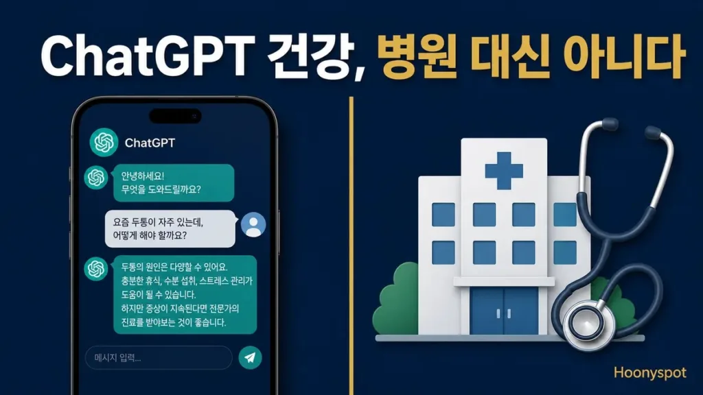 ChatGPT 건강, 병원 대신 아닙니다 (한국 가능 여부)