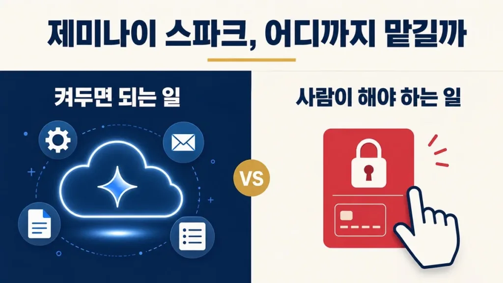 제미나이 스파크, 켜두면 되는 것과 안 되는 것