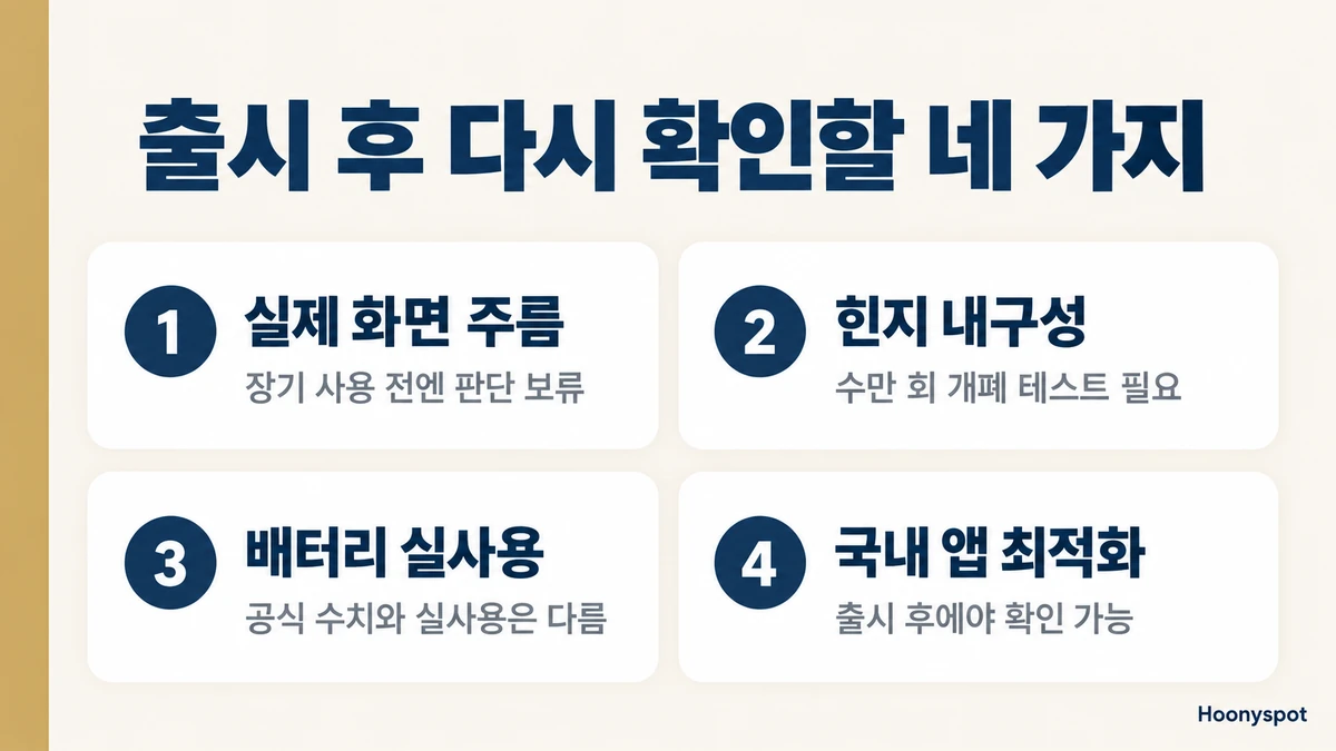 iPhone Duo 출시 후 다시 확인해야 할 네 가지 항목 체크리스트 카드