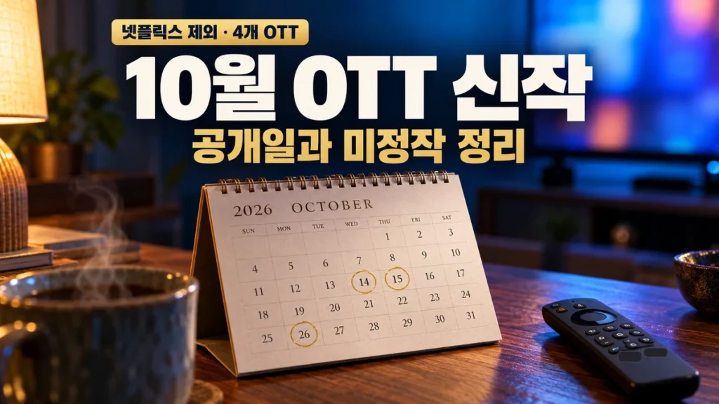 2026년 10월 OTT 신작, 공개일과 미정작 정리