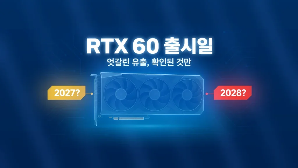 RTX 60 출시일 2027년? 2028년? 엇갈린 유출 정리