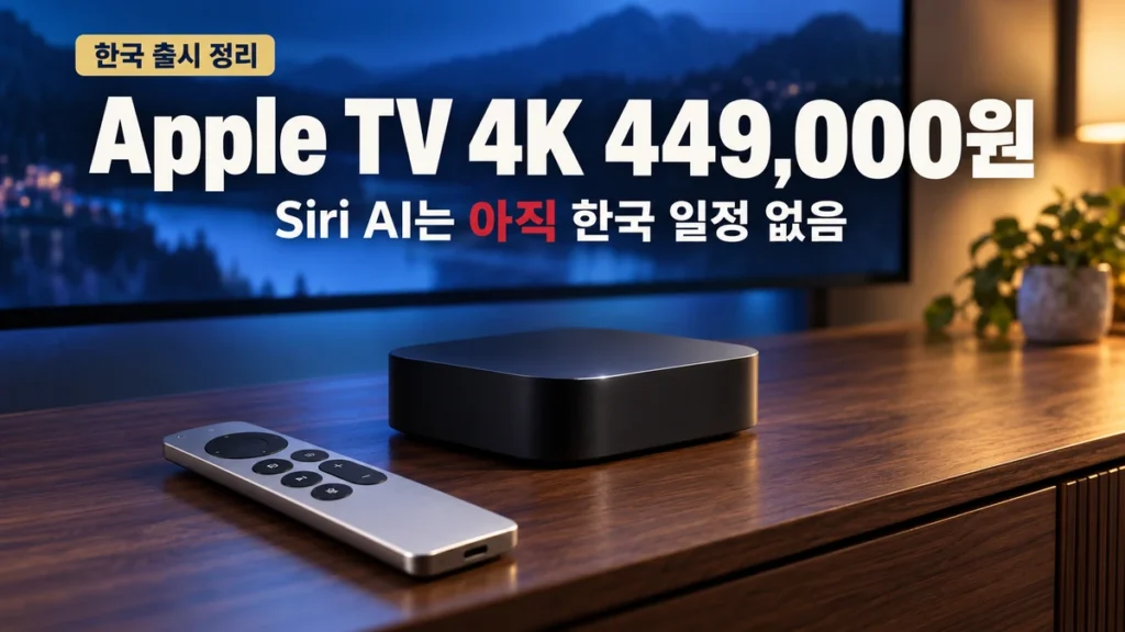 Apple TV 4K 한국 출시 449,000원, Siri AI·홈뷰는 언제?